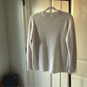 Cream Ribbed Mock Neck Sweater | Minimalist Cozy Knit Pullover- Lululemon